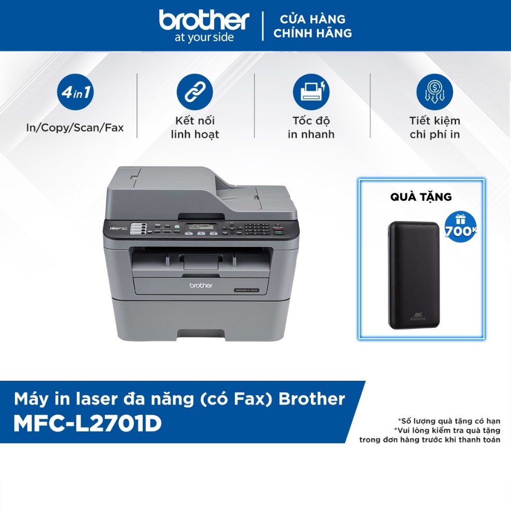 Máy in laser đa năng (có Fax) Brother MFC-L2701D