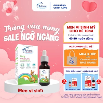 Men vi sinh cho bé Avisure Baby Probiotic từ Mỹ hỗ trợ bé ăn ngon, tiêu hoá khoẻ (20ml - 40 ngày) - Chính Hãng
