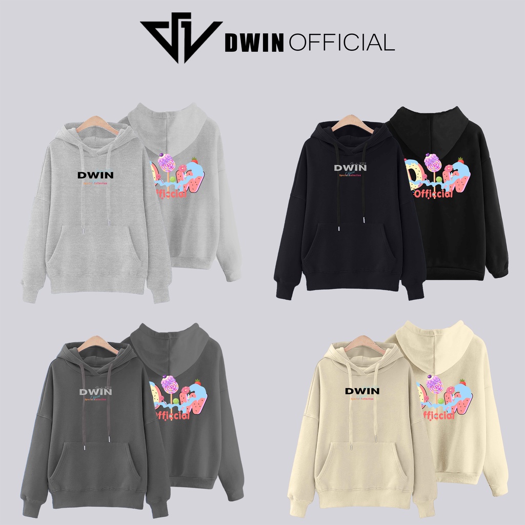 Áo Hoodie khoác nỉ Candy Sweets Nam Nữ Unisex DWIN basic Nam Nữ form rộng zip oversize local brand