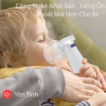 Máy Xông Mũi Họng Nebulizer Cao Cấp Cho Bé Công Nghệ Nhật Bản - Máy Khí Dung Xông Mũi Họng Cầm Tay Giúp Vệ Sinh Mũi Họng