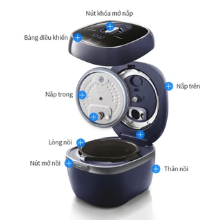 Nồi cơm điện áp suất cao tần giữ ấm 24h Lock&Lock IH pressure rice cooker 1.8L đa chức năng điều khiển cảm ứng EJR526GRY