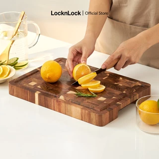 Thớt gỗ tràm Lock&Lock Acacia wooden cutting board màu gỗ tự nhiên 350x250x35mm 1.9kg CKD076