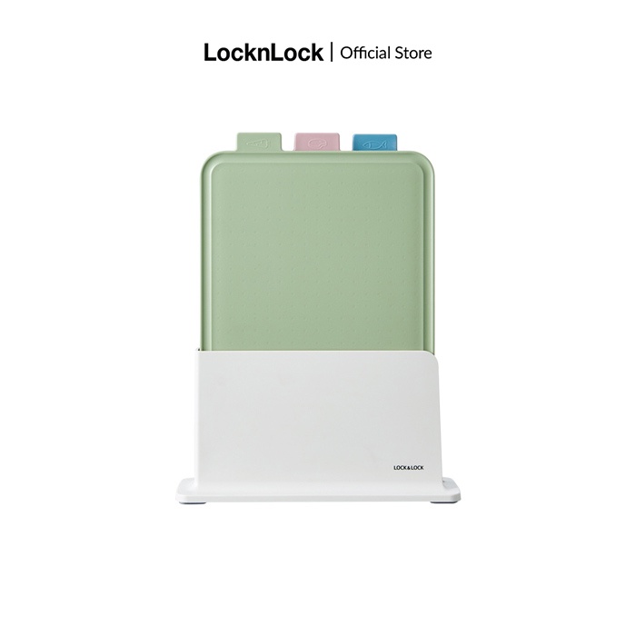 Bộ 3 thớt nhựa PP kháng khuẩn Lock&Lock cutting board kèm giá đỡ, không ...