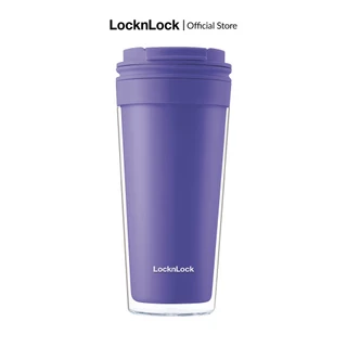 Ly nhựa 2 lớp nắp bật Lock&Lock Bucket cold cup 580ml màu tím HAP519BLU