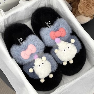 (Sẵn trắng ) Dép Lê Lông  QC hình chibi dễ thương phong cách Hàn Quốc 2023