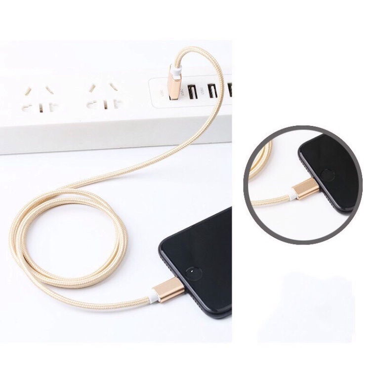 Dây cáp sạc samsung/type c/ Micro USB/Lai ning bọc dây dù chống rối chống đứt dài 20cm 1m 3m-Bảo hành 1 đối 1- Mima Shop