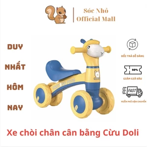 Xe chòi chân 4 bánh con cừu có nhạc đèn cho bé yêu 1-3 tuổi