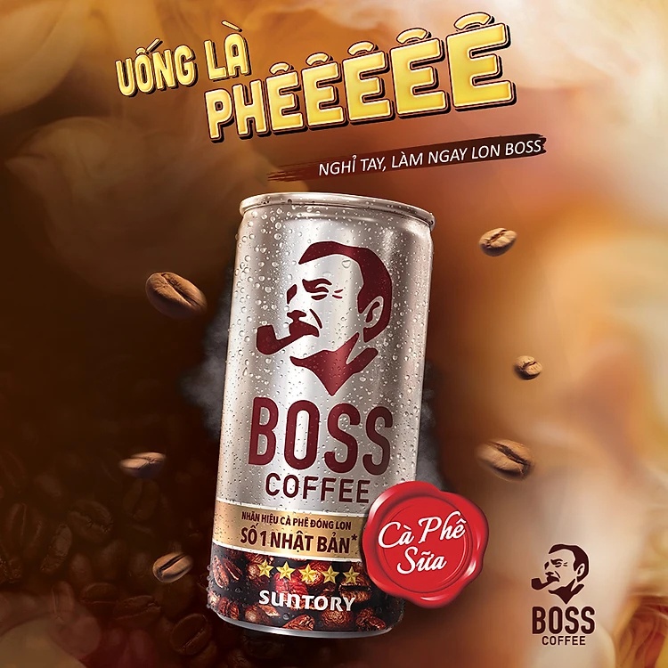 Ảnh Thùng 24 Lon Cà phê sữa Boss (180ml/lon) 2
