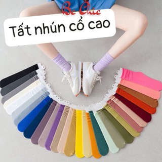 Tất cổ cao nữ nhún T 798 Vớ thun gân cao cổ trẻ trung phong cách Vingate BC_CHIC LINGERIE
