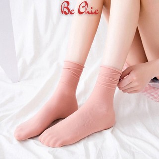 Tất cổ cao nữ nhún T 798 Vớ thun gân cao cổ trẻ trung phong cách Vingate BC_CHIC LINGERIE