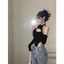 Bodysuit Cổ Yếm NIVRA Phối Tay Rời Xỏ Ngón Cá Tính Áo Liền Thân Hai Dây Khoét Eo Cao Sexy - BBS029