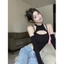 Bodysuit Cổ Yếm NIVRA Phối Tay Rời Xỏ Ngón Cá Tính Áo Liền Thân Hai Dây Khoét Eo Cao Sexy - BBS029