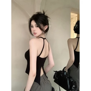 Áo Hai Dây Croptop Cách Điệu Cổ Yếm Xẻ Lưng BM Có Sẵn Đệm Mút Ngực Siêu Xinh - BA161