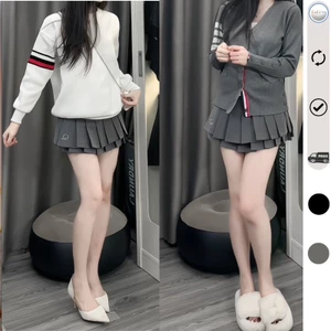 Chân váy xoè xếp ly nữ ngắn dáng đẹp, váy 2 tầng thêu Q có quần bảo hộ