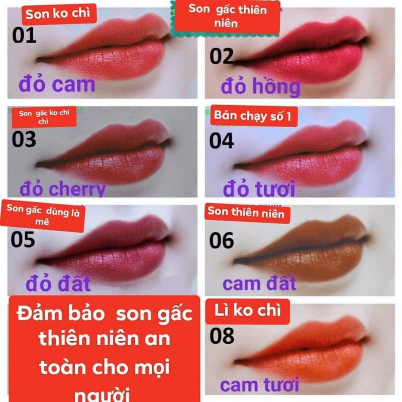 (son lì )son gấc thiên nhiên và son kem nhung lì    mua 2 thỏi tặng 1 son kem dưỡng môi màu nhẹ