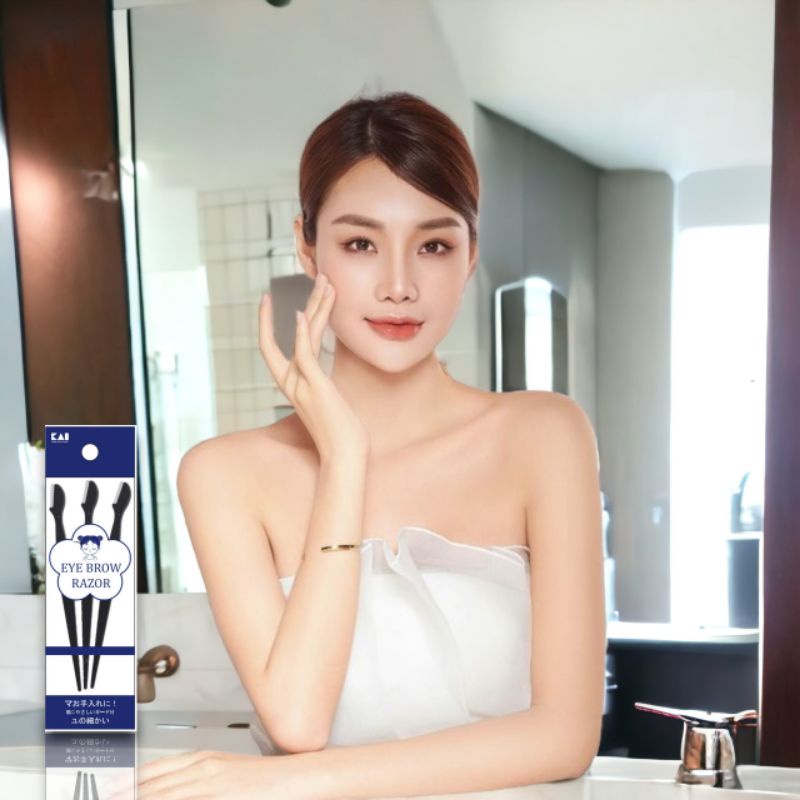 Dao Cạo Lông Mày Cán Dài Kai Groom 38531 - HC1161 & HC1162