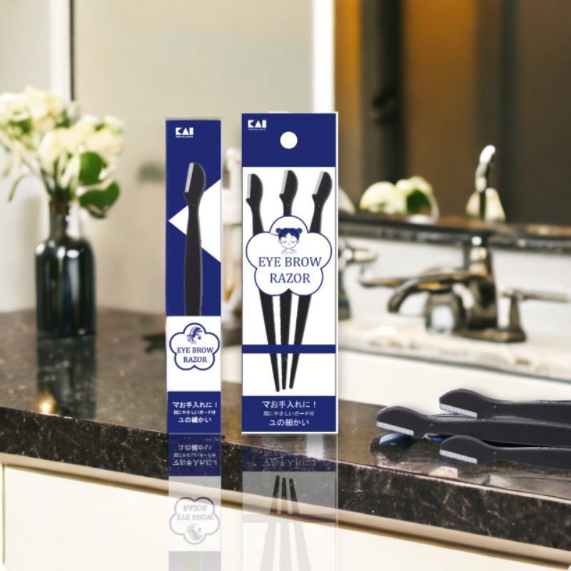 Dao Cạo Lông Mày Cán Dài Kai Groom 38531 - HC1161 & HC1162