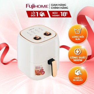 Nồi chiên không dầu FUJIHOME A6W dung tích lòng nồi 6,5 lít công suất mạnh 1600W - Bảo hành 18 tháng