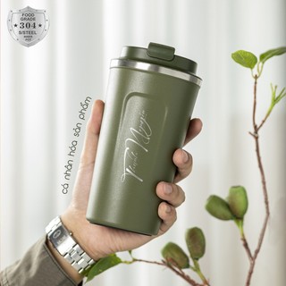 Bình giữ nhiệt Cafe 510ml khắc tên Fan House cốc nước giữ nhiệt 12h inox 304 vỏ chống xước