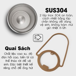 Ly giữ nhiệt Tyeso 550-710m chính hãng, cốc giữ nhiệt Fan House inox 304 có ống hút, vỏ chống xước