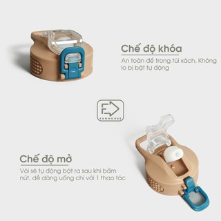 Bình giữ nhiệt Tyeso 530ml chính hãng có ống hút Fan House bình nước giữ nhiệt inox 304 khắc tên