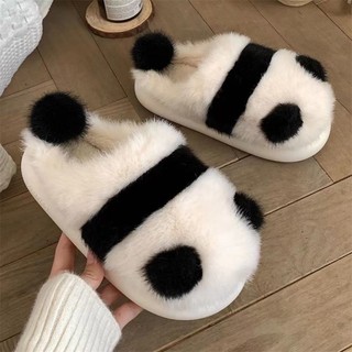 (Sẵn 38) Giày Sục Bông Gấu Trúc Dễ Thương Ulzzang