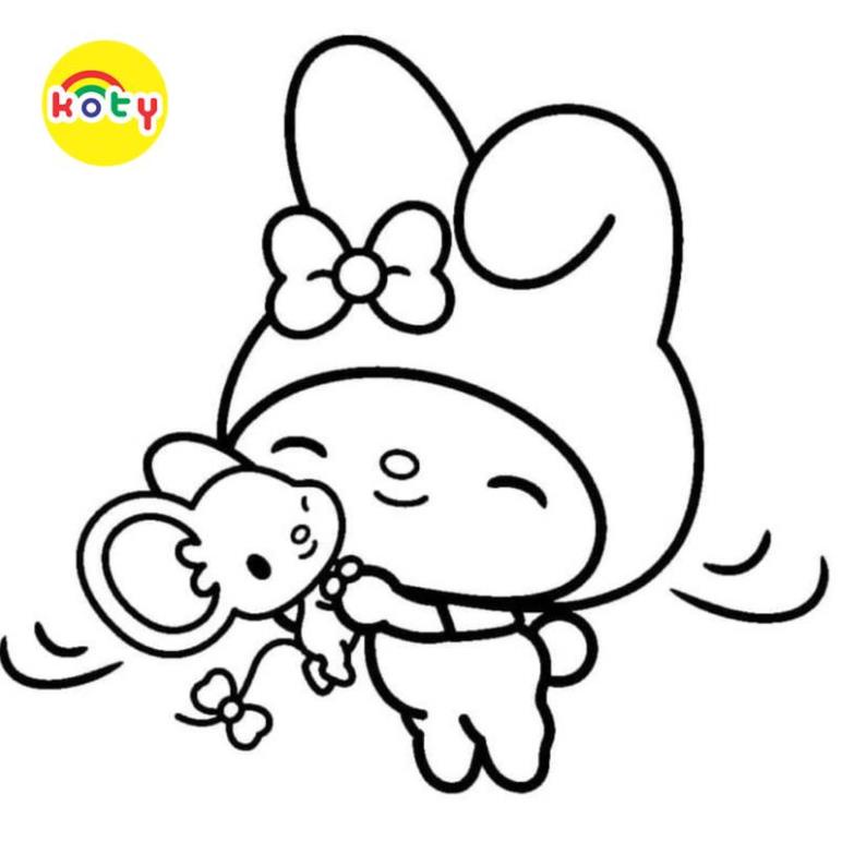 Tranh Tô Màu My Melody - Bộ 10 Tờ Tranh Tô Màu Dành Cho Màu Sáp, Màu ...