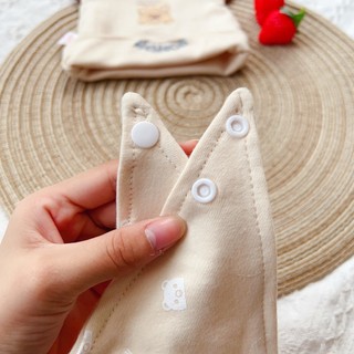 Set 2 mũ yếm cotton hình gấu dễ thương cho bé tới 1 tuổi