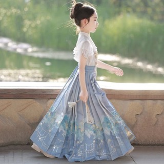 Bộ Váy Hán Phục Trung Hoa Cổ Điển Hình Mặt Ngựa Nhỏ Xinh Xắn Cho Bé Gái 12.2
