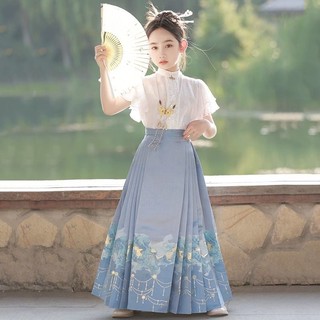 Bộ Váy Hán Phục Trung Hoa Cổ Điển Hình Mặt Ngựa Nhỏ Xinh Xắn Cho Bé Gái 12.2