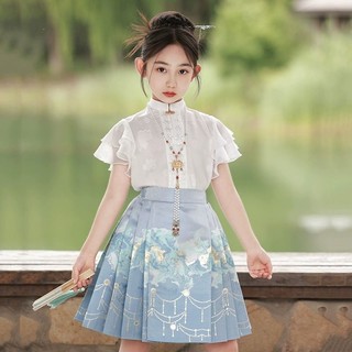 Bộ Váy Hán Phục Trung Hoa Cổ Điển Hình Mặt Ngựa Nhỏ Xinh Xắn Cho Bé Gái 12.2