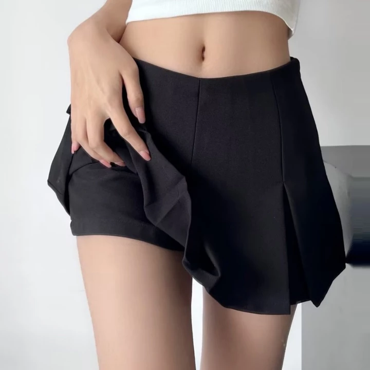 Chân váy xếp ly dáng ngắn xòe, Chân váy ngắn xếp ly to, Chân váy tennis bản ly to chất Tuyết Mưa Hàn Cao Cấp cv32
