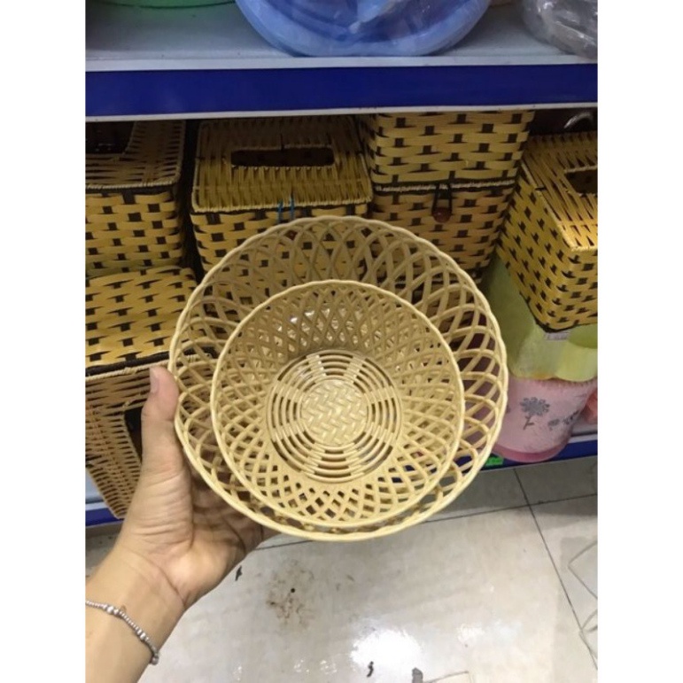 Rổ nhựa giả mây đan đựng rau sống hoa quả GDMP | Shopee Việt Nam