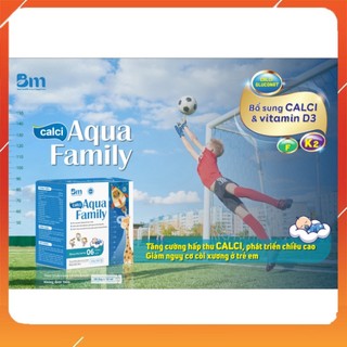 (3 tặng 1) Calci Aqua Family - Hỗ Trợ Bé Tăng Cường Hấp Thu Canxi Hộp 4 Vỉ X 5 Ống .