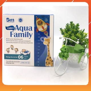 (3 tặng 1) Calci Aqua Family - Hỗ Trợ Bé Tăng Cường Hấp Thu Canxi Hộp 4 Vỉ X 5 Ống .