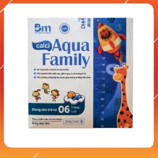 (3 tặng 1) Calci Aqua Family - Hỗ Trợ Bé Tăng Cường Hấp Thu Canxi Hộp 4 Vỉ X 5 Ống .