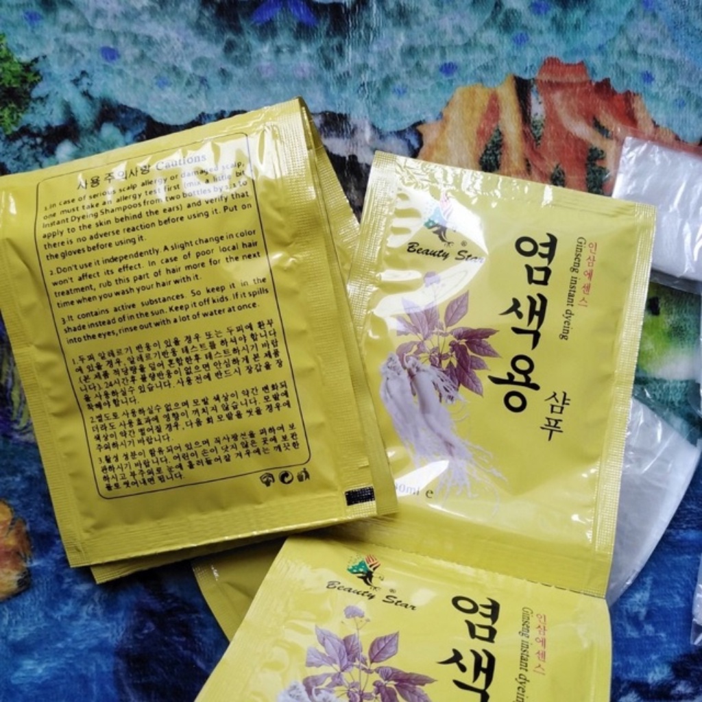 Dầu gội đen tóc 1 Gói 30ml Gội là đen nhân sâm Hàn Quốc gội An toàn, dễ sử dụng, hiệu quả cao