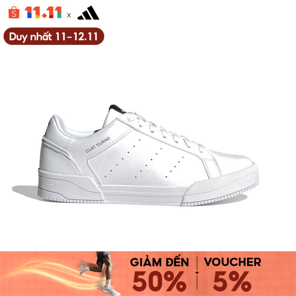 [11.11-VOUCHER 15%]adidas Phong cách sống Giày Court Tourino Nam trắng ...