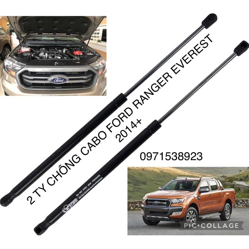 2 Vérins à Gaz Pour Capot Ford Ranger T6/T7/TKE (2011-2020) - Remplacement EB3B-16C826-AA, 430003