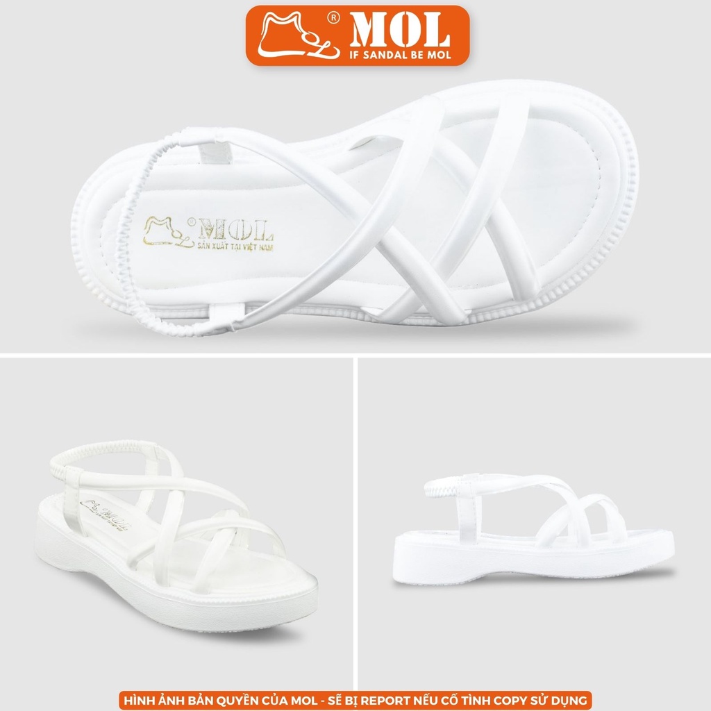 Ảnh Sandal nữ đế bánh mì cao 4cm quai chéo hiệu MOL HM11 4