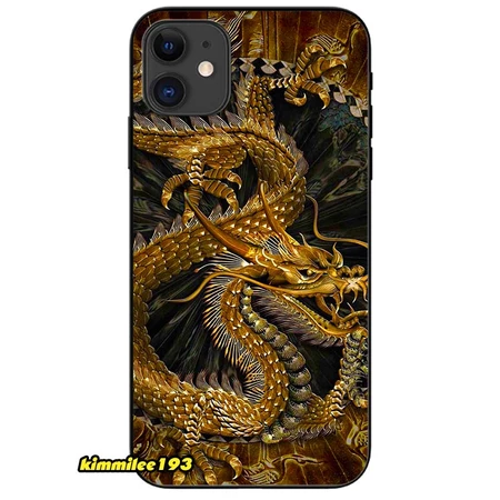 Ốp lưng dành cho Iphone 11, 12, 13, 14, 15 Pro Max và các dòng cũ - Rồng Nền Đen