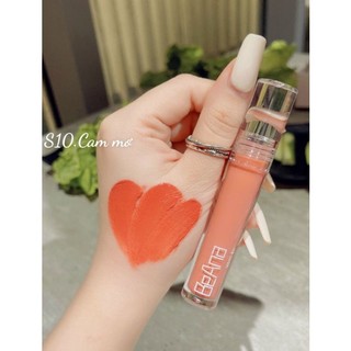 Son lì lâu trôi màu cam cháy, cam sữa, cam mơ, son Beana S10 sang chảnh, chất son vellvet mịn lì siêu đẹp