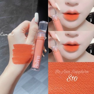 Son lì lâu trôi màu cam cháy, cam sữa, cam mơ, son Beana S10 sang chảnh, chất son vellvet mịn lì siêu đẹp