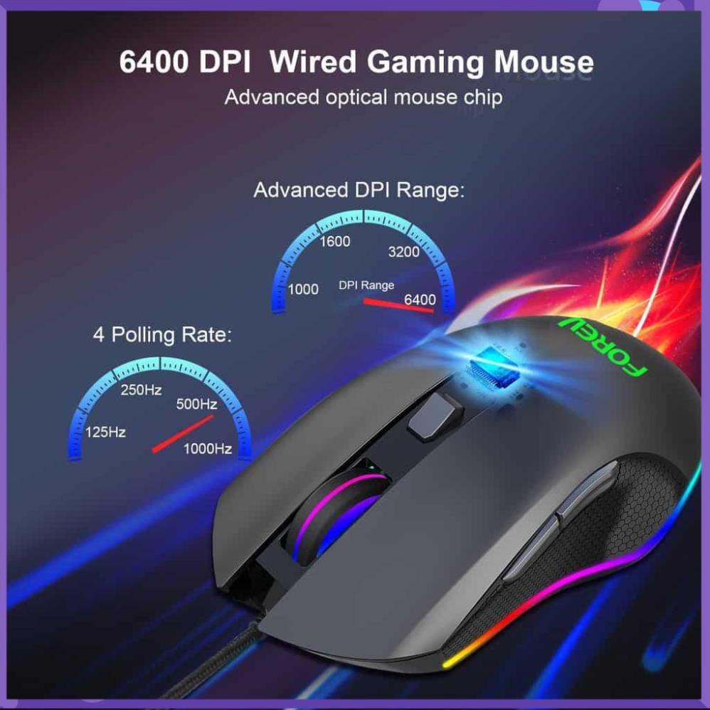 Chuột Máy Vi Tính Laptop PC Gaming FOREV Q7 Led RGB, Chơi Chuyên Game ...