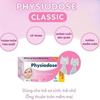 [PHÁP] Nước muối sinh lý Physiodose Gifrer cho trẻ sơ sinh - vệ sinh, sát khuẩn mũi, mắt (Hộp 40 ống)