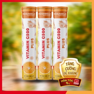 Viên sủi bổ sung vitamin C tăng cường sức đề kháng, nâng cao hệ miễn dịch, hương vị cam (20 viên) .