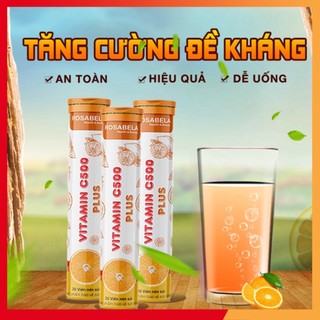 Viên sủi bổ sung vitamin C tăng cường sức đề kháng, nâng cao hệ miễn dịch, hương vị cam (20 viên) .