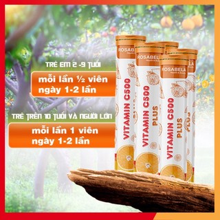 Viên sủi bổ sung vitamin C tăng cường sức đề kháng, nâng cao hệ miễn dịch, hương vị cam (20 viên) .