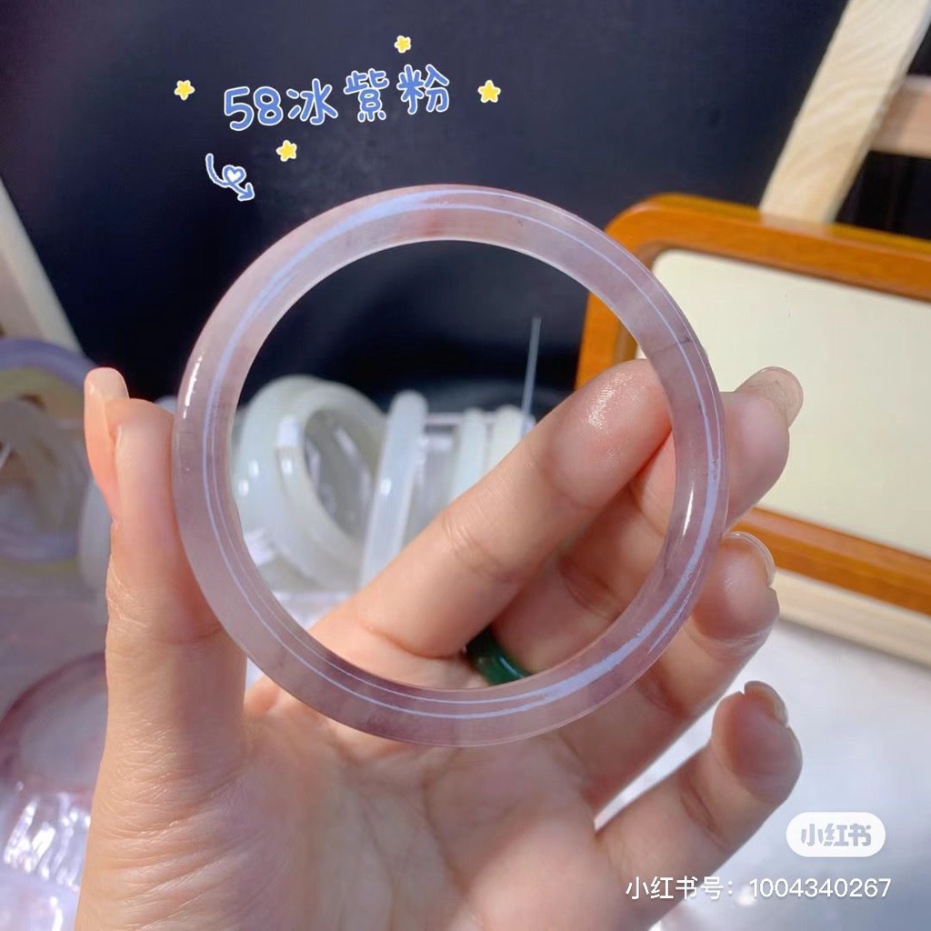 Kính Vòng Đeo Tay Bằng Đá Ngọc Bích Nhân Tạo Hình Tròn Một Bước Cho Nữ