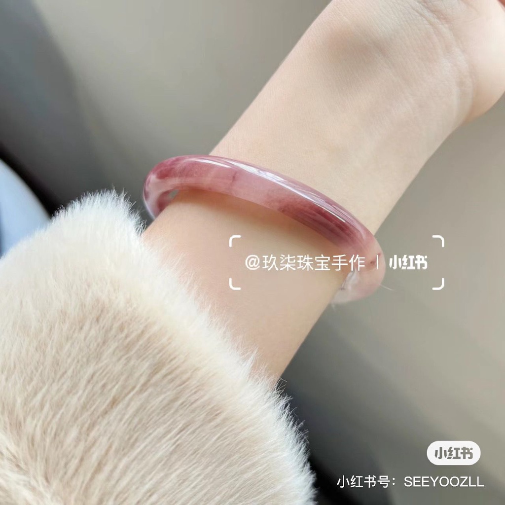 Kính Vòng Đeo Tay Bằng Đá Ngọc Bích Nhân Tạo Hình Tròn Một Bước Cho Nữ
